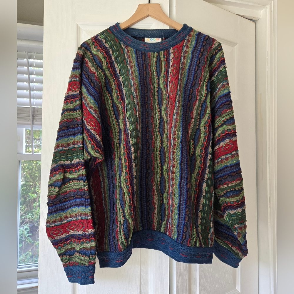 Vintage COOGI Sweater | Size L | Made in Australia | 3D Knit Biggie Style